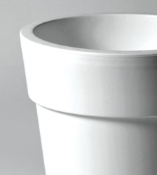 Buiten Bloempot Linea rond 45xh42 cm wit